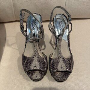Women's Michael Kors Grey Snakeskin Heels